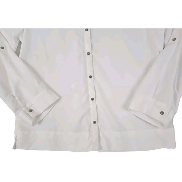 Chico's ~Woman Size 1 (US M)~ White Long Sleeve Snap-Up Shirt Top Blouse. - Picture 5 of 11